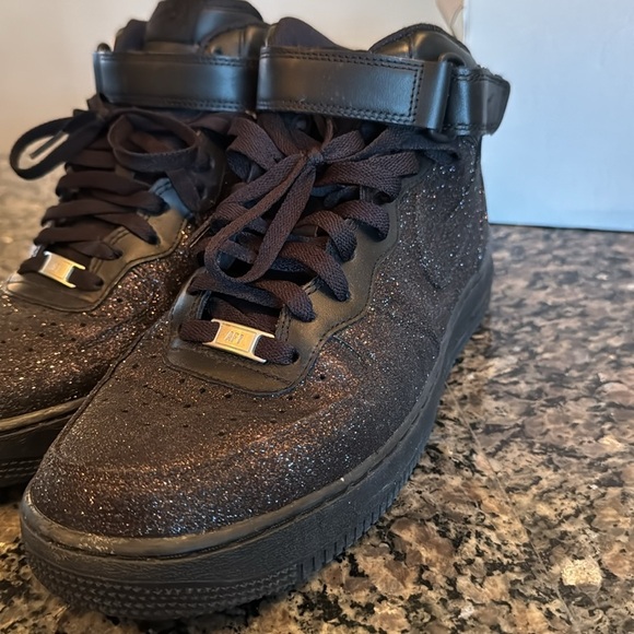 Nike Air Force 1 Black pearl Glitter Sneakers EUC 10.5 - Picture 7 of 17